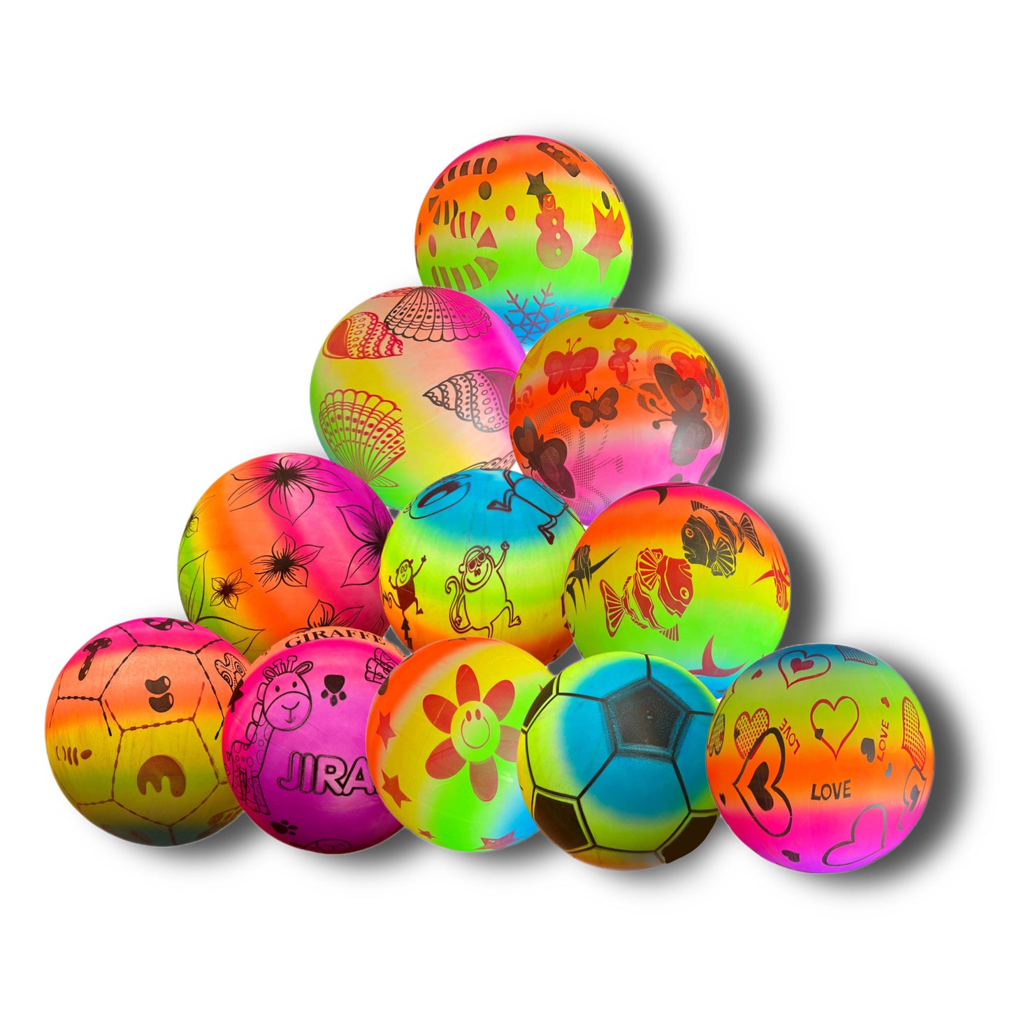 Pack 12 Pelotas Inflables De Goma Playa Multicolores