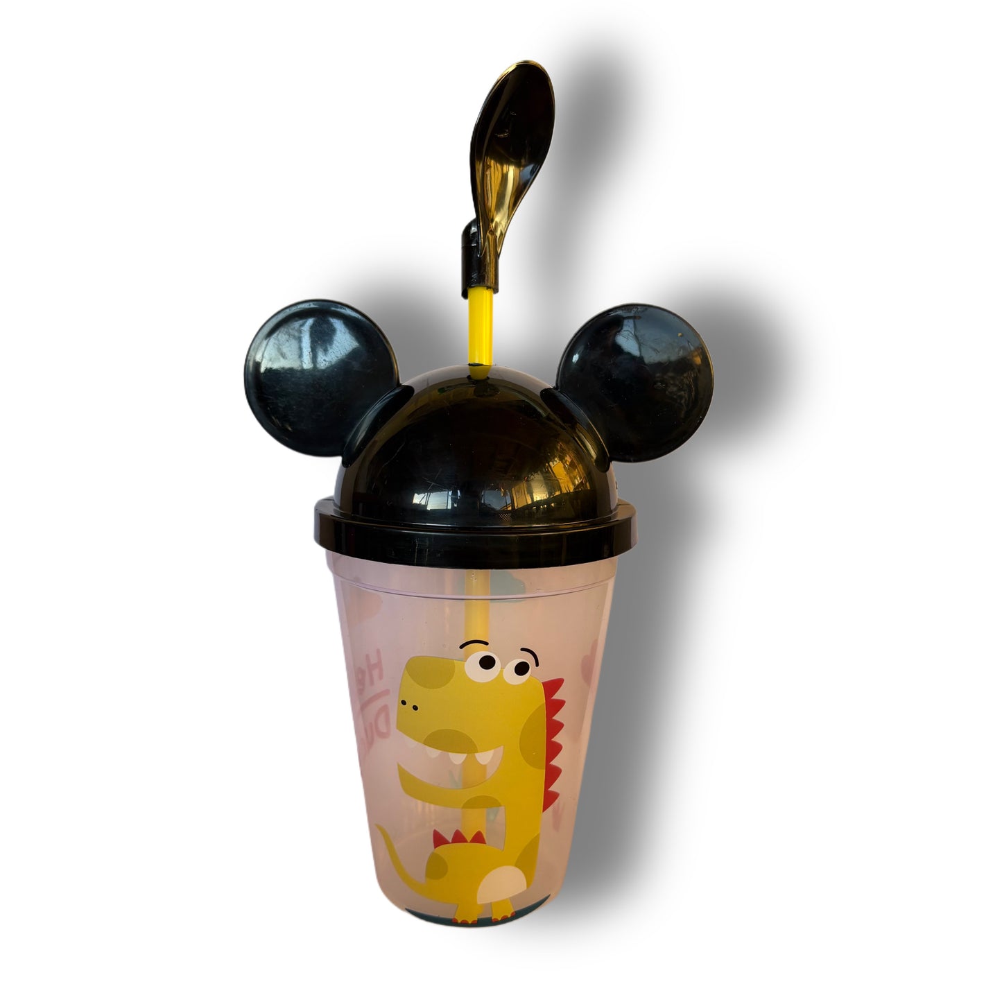 Pack 12 Vasos Plásticos Reutilizables Con Tapa Y Bombilla Para Niños Fiestas y Cumpleaños Dinosaurios 450 ML