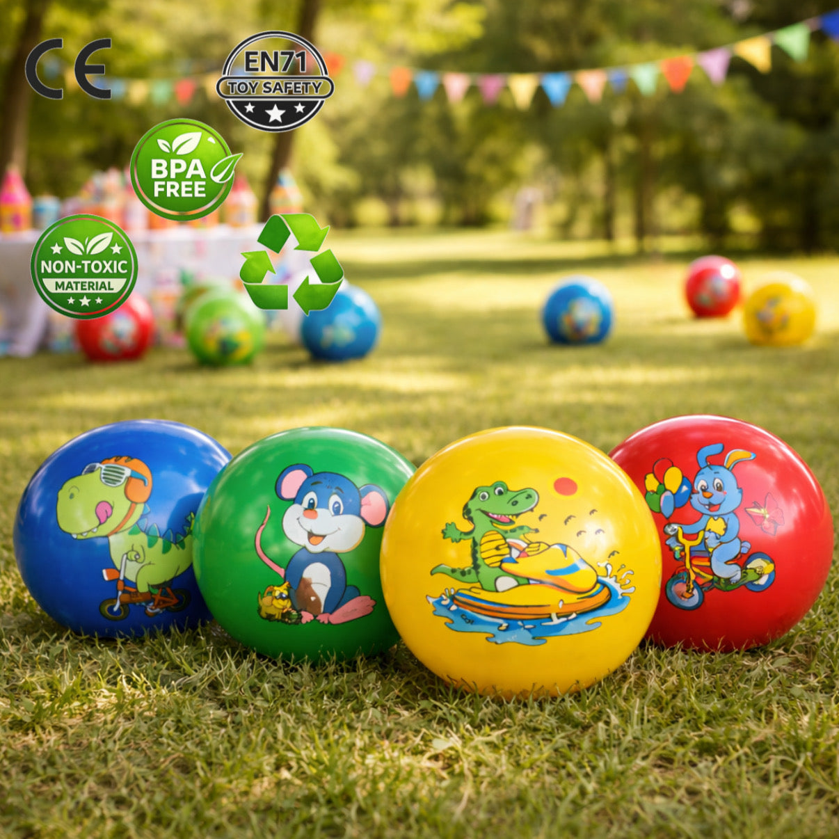 Pack 12 Pelotas Inflables De Goma Playa Para Niños Animales