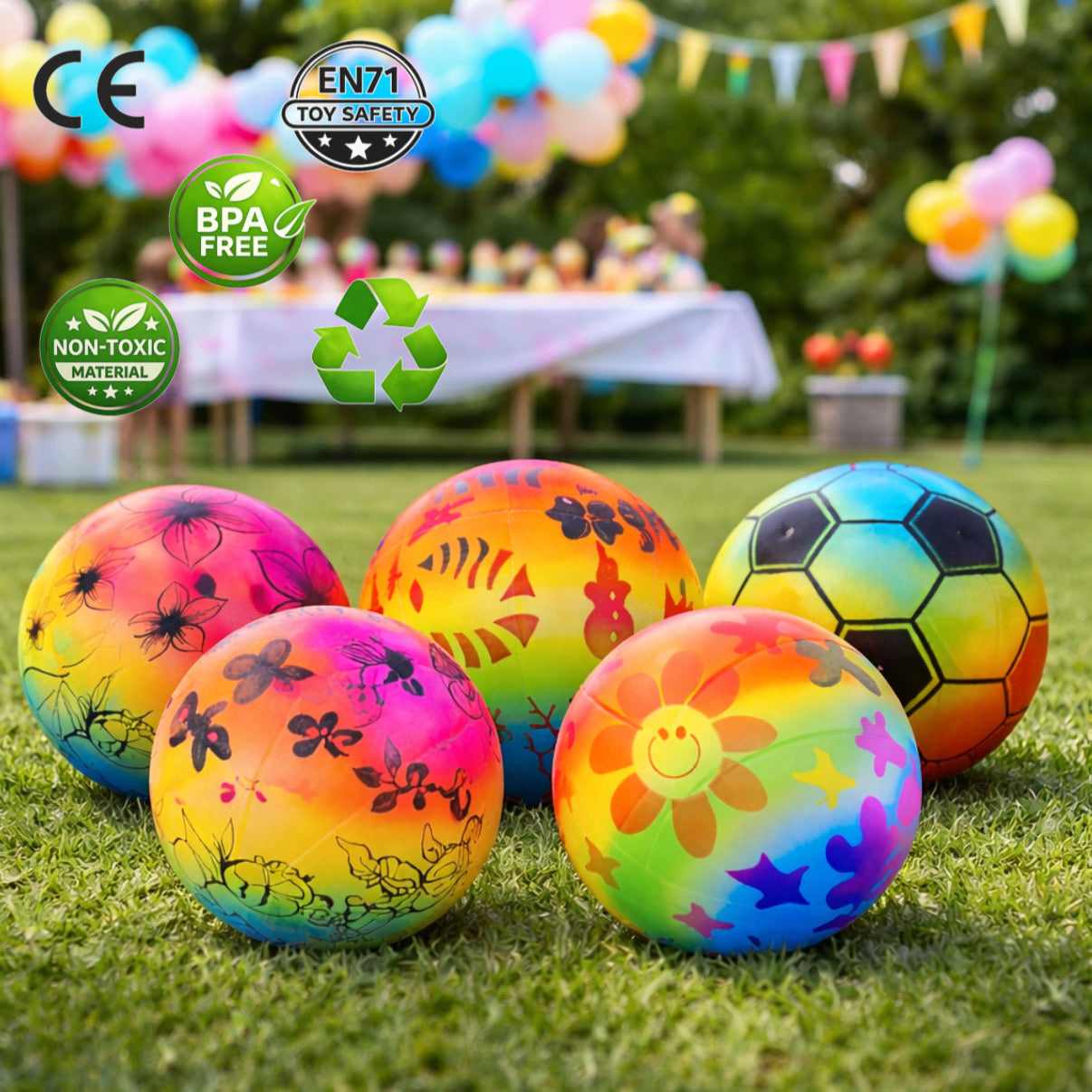 Pack 12 Pelotas Inflables De Goma Playa Para Niños Multicolores
