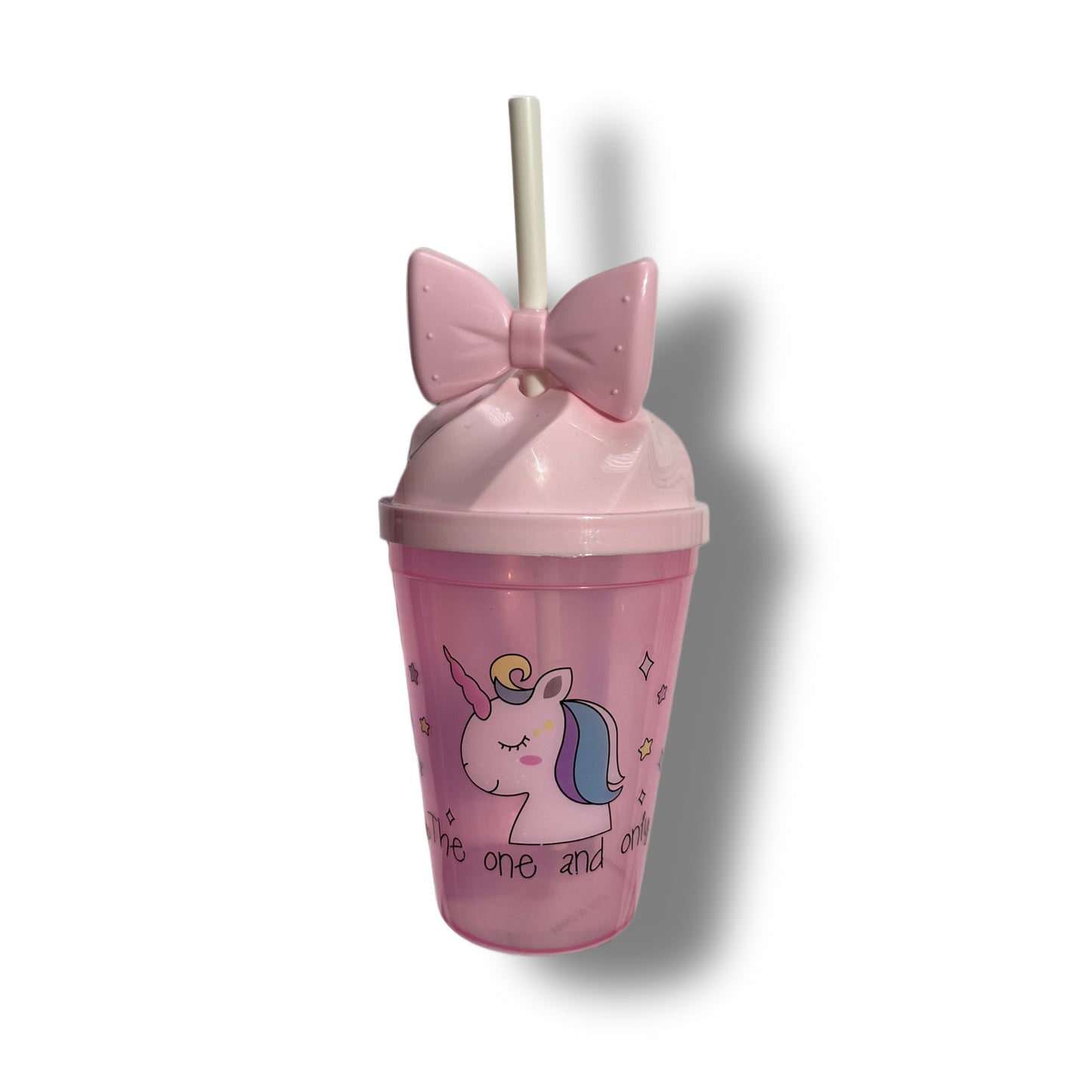Pack 12 Vasos Plásticos Reutilizables Con Tapa Y Bombilla Para Niñas Fiestas y Cumpleaños Unicornios 450 ML